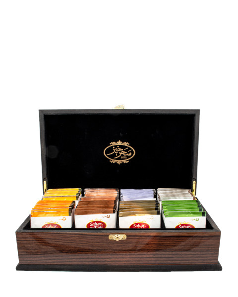 Holz Teebox mit Mix Teebeutel - Saharkhiz